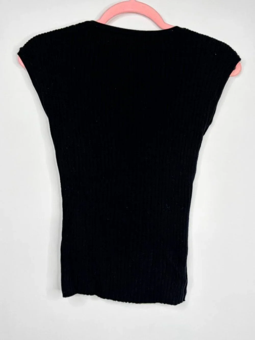 2/$30 Banana Republic Ribbed Cotton Scoop Neck Sleeveless Sweater Black #A2297